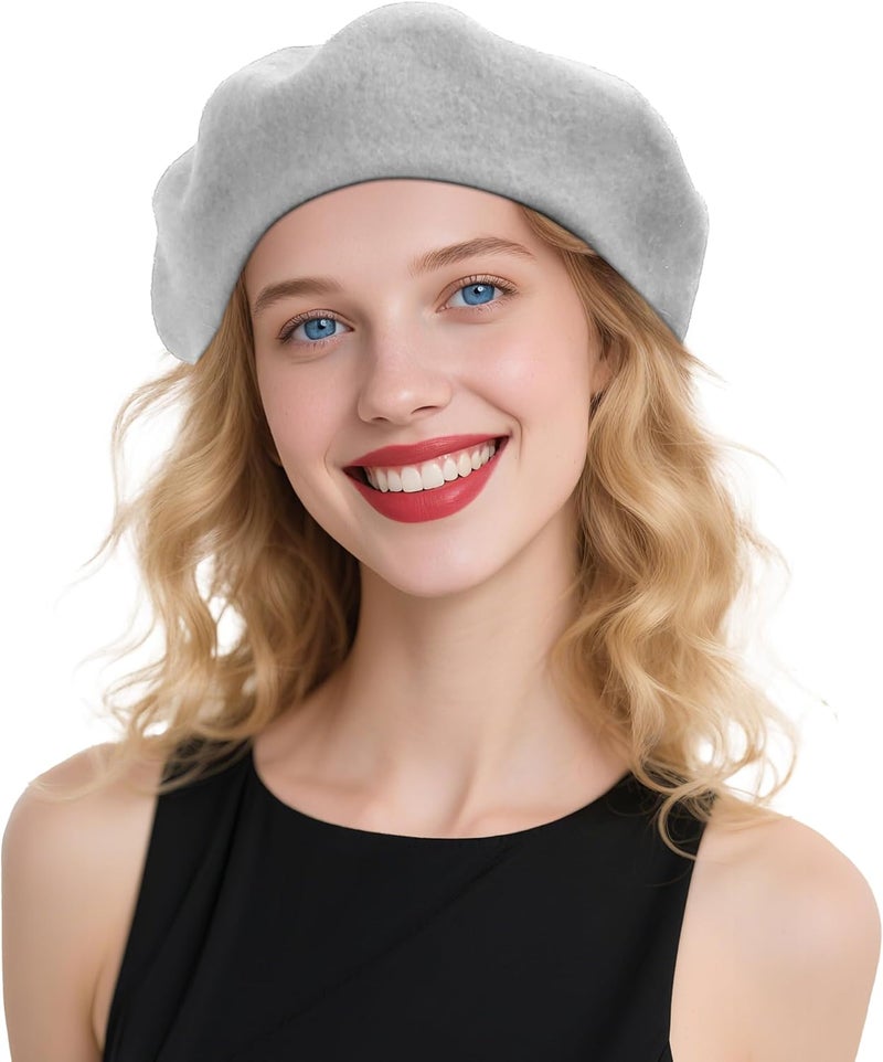 CKYPTFK Beret Hats for Women Holiday Wool French Style-Black/Red Church Hat-Clueless Outfit & Men's Beret - Image 1